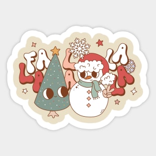 Fa la la la Tree & Snowman Sticker